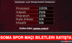 Soma Spor Maçı Biletleri Satışta