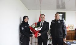 Kale'de polisler, Kaymakam İnce'yi ziyaret etti