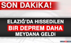 ELAZIĞ'DA HİSSEDİLEN BİR DEPREM MEYDANA GELDİ!
