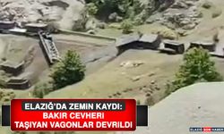 Elazığ’da Zemin Kaydı: Bakır Cevheri Taşıyan Vagonlar Devrildi