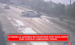 Otomobille Çarpışan Motokuryenin Ağır Yaralandığı Kaza Güvenlik Kamerasına Yansıdı