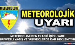 Meteoroloji’den Elazığ İçin Uyarı: Kuvvetli Yağış ve Yükseklerde Kar Bekleniyor
