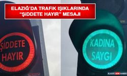 Elazığ’da Trafik Işıklarında “Şiddete Hayır” Mesajı