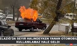 Elazığ'da Seyir Halindeyken Yanan Otomobil Kullanılamaz Hale Geldi