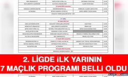 2. Ligde İlk Yarının 7 Maçlık Programı Belli Oldu