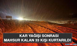 Kar Yağışı Sonrası Mahsur Kalan 33 Kişi Kurtarıldı