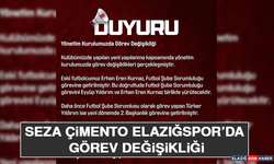 Seza Çimento Elazığspor’da Görev Değişikliği