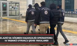Elazığ’da Göçmen Kaçakçılığı Operasyonu: 16 Yabancı Uyruklu Şahıs Yakalandı