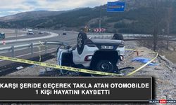 Karşı şeride geçerek takla atan otomobilde 1 kişi hayatını kaybetti