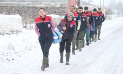 Kars'ta veteriner hekimler, hayvanların sağlığı için çetin kış koşullarında sahada