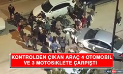 Kontrolden Çıkan Araç 4 Otomobil Ve 3 Motosiklete Çarpıştı