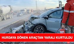 Hurdaya Dönen Araçtan Yaralı Kurtuldu