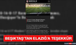 Beşiktaş’tan Elazığ’a Teşekkür