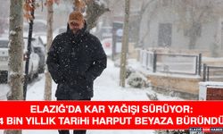 Elazığ'da Kar Yağışı Sürüyor: 4 Bin Yıllık Tarihi Harput Beyaza Büründü