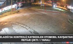 Elazığ’da Kontrolü Kaybedilen Otomobil Kavşaktaki Refüje Çıktı: 1 Yaralı