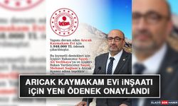 Arıcak Kaymakam Evi İnşaatı İçin Yeni Ödenek Onaylandı