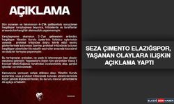 Seza Çimento Elazığspor, Yaşanan Olaylara İlişkin Açıklama Yaptı