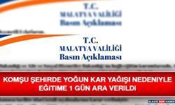 Komşu Şehirde Yoğun Kar Yağışı Nedeniyle Eğitime 1 Gün Ara Verildi
