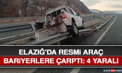 Elazığ'da Resmi Araç Bariyerlere Çarptı: 4 Yaralı