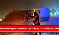 Kahramanmaraş'ta Yolda Mahsur Kalan Vatandaşlara Jandarmadan Yardım