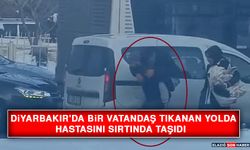 Diyarbakır'da Bir Vatandaş Tıkanan Yolda Hastasını Sırtında Taşıdı