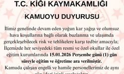 Kiğı ilçesinde eğitime 1 gün ara verildi