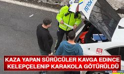 Kaza Yapan Sürücüler Kavga Edince Kelepçelenip Karakola Götürüldü
