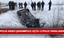 Erzincan'da Polis Aracı Şarampole Uçtu: 2 Polis Yaralandı