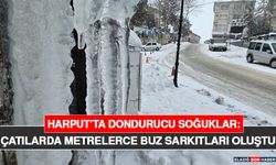 Harput’ta Dondurucu Soğuklar: Çatılarda Metrelerce Buz Sarkıtları Oluştu