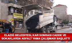 Elazığ Belediyesi, Kar Sonrası Cadde ve Sokaklarda Asfalt Yama Çalışması Başlattı