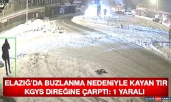 Elazığ’da Buzlanma Nedeniyle Kayan Tır KGYS Direğine Çarptı: 1 Yaralı