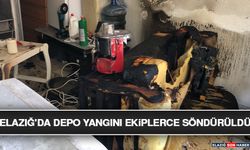 Elazığ'da Depo Yangını Ekiplerce Söndürüldü