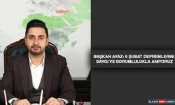 Başkan Ayaz: 6 Şubat Depremlerini Saygı ve Sorumlulukla Anıyoruz