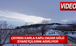 Çevresi Karla Kaplı Hazar Gölü Ziyaretçilerini Ağırlıyor