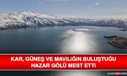 Kar, Güneş ve Maviliğin Buluştuğu Hazar Gölü Mest Etti