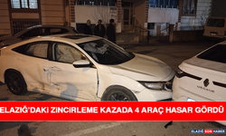 Elazığ’daki zincirleme kazada 4 araç hasar gördü
