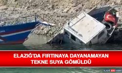Elazığ'da Fırtınaya Dayanamayan Tekne Suya Gömüldü