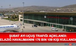 Şubat Ayı Uçuş Trafiği Açıklandı: Elazığ Havalimanını 176 Bin 109 Kişi Kullandı
