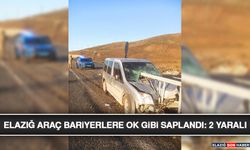 Elazığ Araç Bariyerlere Ok Gibi Saplandı: 2 Yaralı