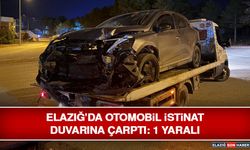 Elazığ’da Otomobil İstinat Duvarına Çarptı: 1 Yaralı