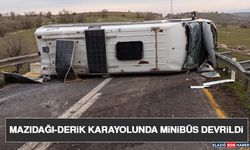 Mazıdağı-Derik Karayolunda Minibüs Devrildi