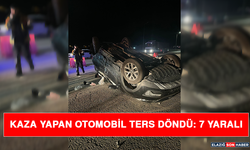 Kaza yapan otomobil ters döndü: 7 yaralı