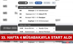 33. Hafta 4 Müsabakayla Start Aldı