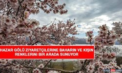 Hazar Gölü Ziyaretçilerine Baharın ve Kışın Renklerini Bir Arada Sunuyor