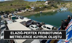 Elazığ-Pertek Feribotunda Metrelerce Kuyruk Oluştu