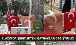 Elazığ'da Şehitlikteki Bayraklar Değiştirildi