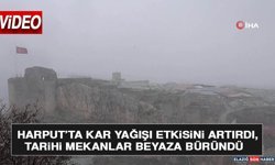 Harput’ta Kar Yağışı Etkisini Artırdı, Tarihi Mekanlar Beyaza Büründü