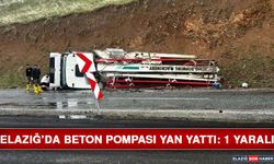 Elazığ’da Beton Pompası Yan Yattı: 1 Yaralı