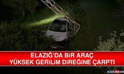 Elazığ'da Bir Araç Yüksek Gerilim Direğine Çaptı: 2 Kişi Yaralandı