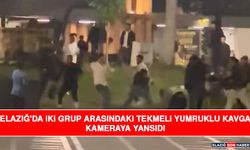 Elazığ'da İki Grup Arasındaki Tekmeli Yumruklu Kavga Kameraya Yansıdı